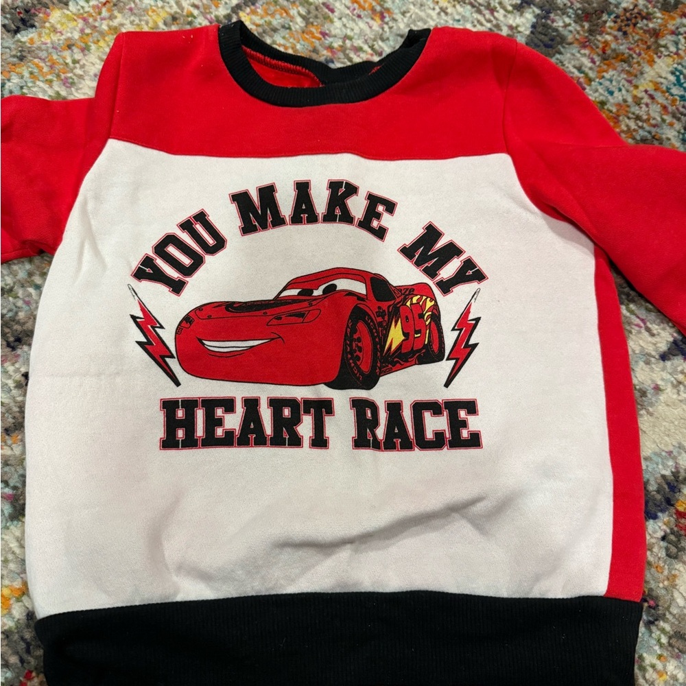 Red and White Cars Themed Sweatshirt
